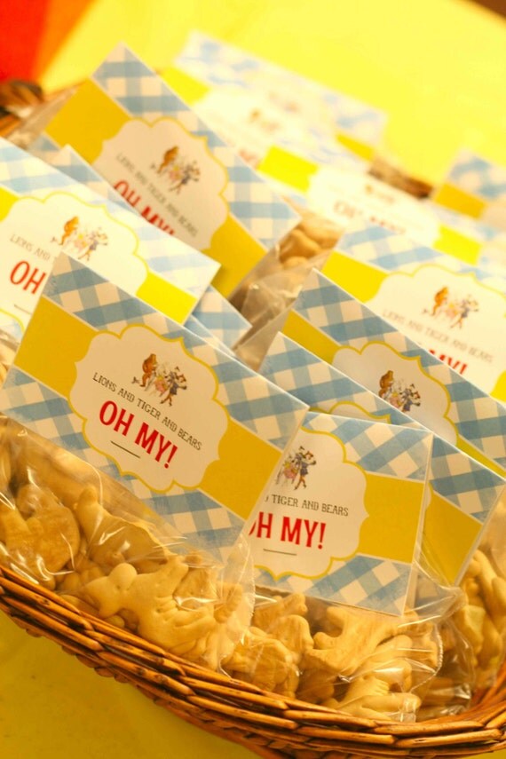 DIY, Lion, Tigers and Bears Oh My! fold over label, INSTANT DOWNLOAD Il_570xn