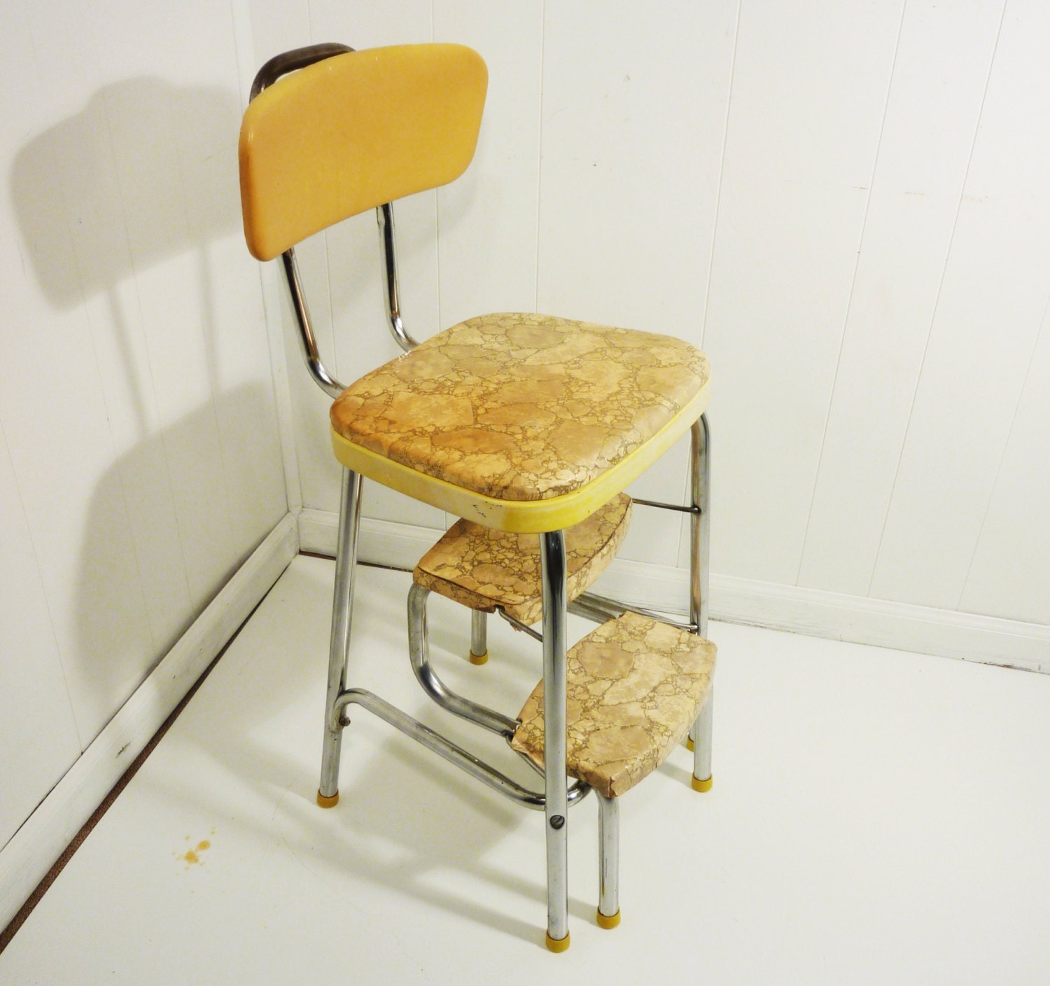 retro 50s vintage step stool kitchen stool chair by gillardgurl