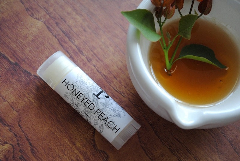 Honeyed Peach Lip Balm - Shea Butter, Coconut Oil, Beeswax, Honey and Peach