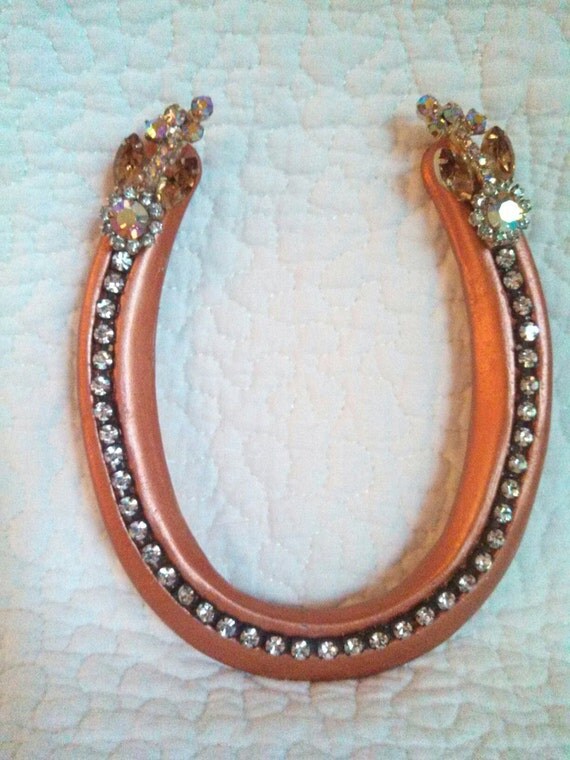 Western / Horse Shoe / Wall Art / Rhinestone / Horse by shersum