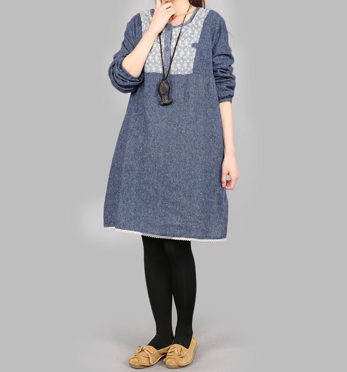 linen loose fitting Long t shirt oversize short sleeved by MaLieb