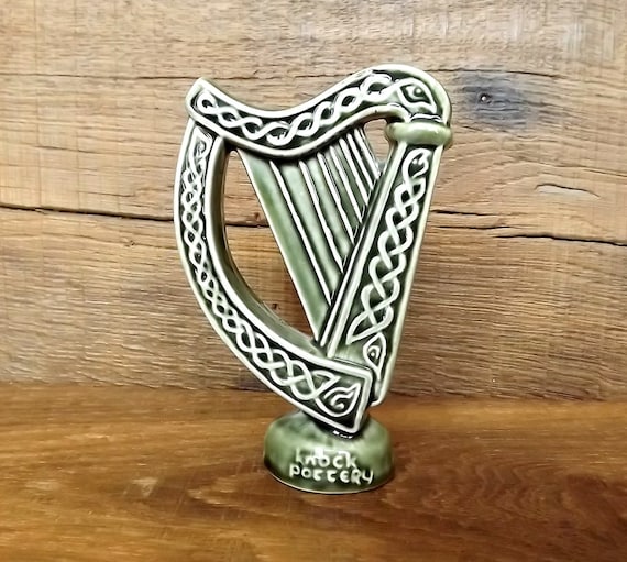 Irish ceramic harp from Knock Pottery with Celtic by MaisonMaudie