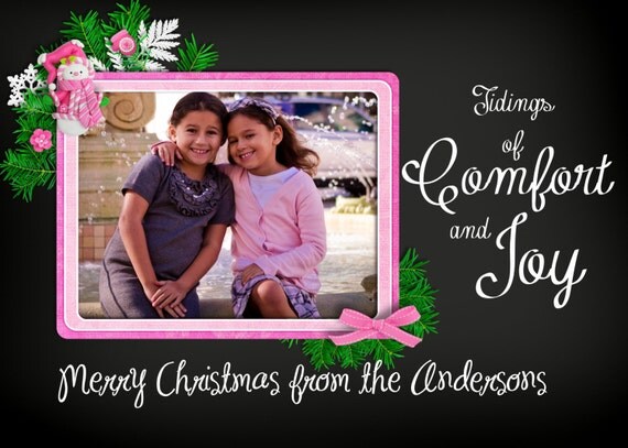 Christmas Card - Chalkboard Bunting Photo Christmas Card - Holiday Card Printable Il_570xn