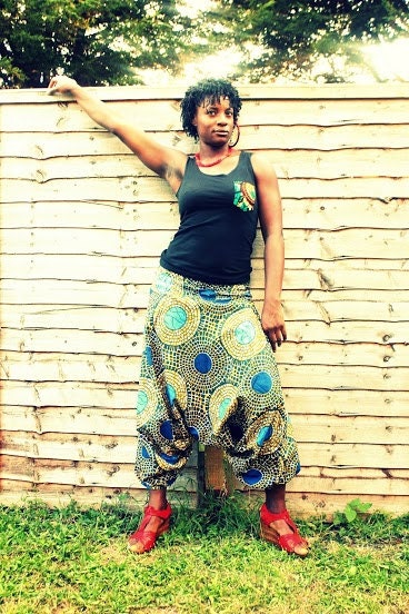 African Print Harems Jumpsuit Baggy Trousers