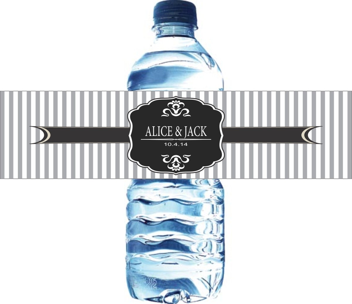 100 Vintage Wedding Water Bottle Labels - Waterproof Labels Printed with your wedding colors Il_570xn