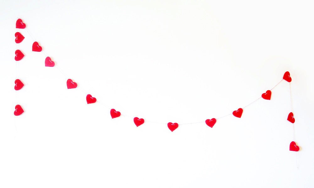 Red Paper Heart Garland - Photo Booth Prop Background - Wedding Decoration Il_570xn