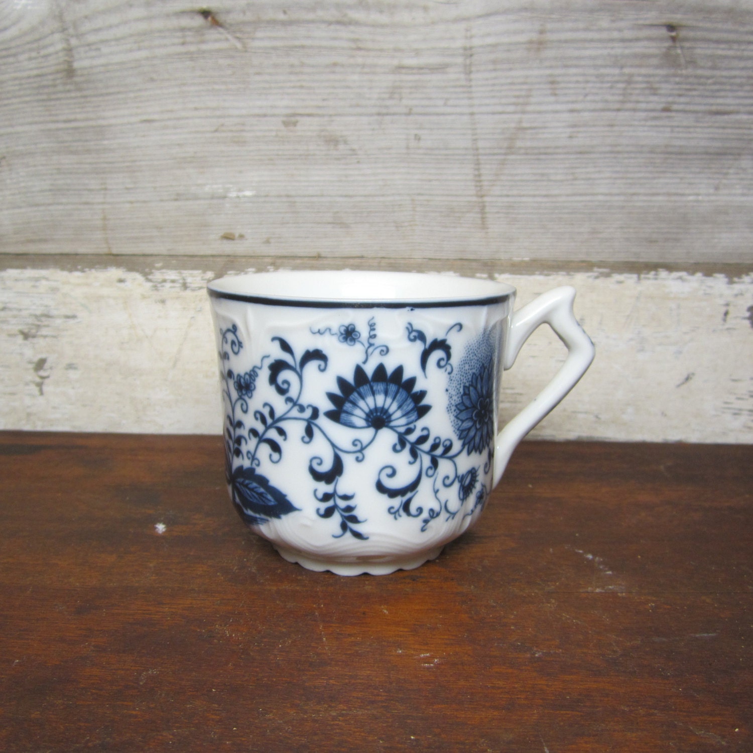 Mug  Blue Vintage or Onion Porcelain mustache vintage Mustache cups Cup Shaving Moustache Cup