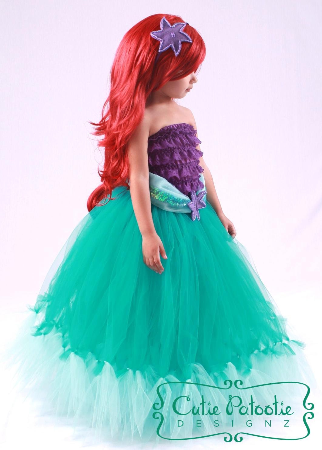 Tutu Skirt - Teal - Mermaid Halloween or Birthday Costume - Tidal Wave Teaser - 12 Month - 2 Toddler Girl - Cutie Patootie Designz Il_570xn