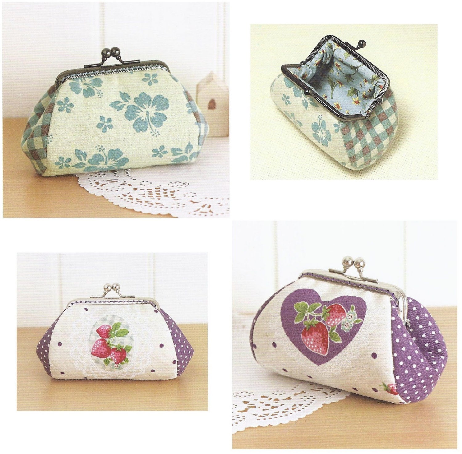 Small pouch frame purse sewing pattern make up bag by Giftsandbobs