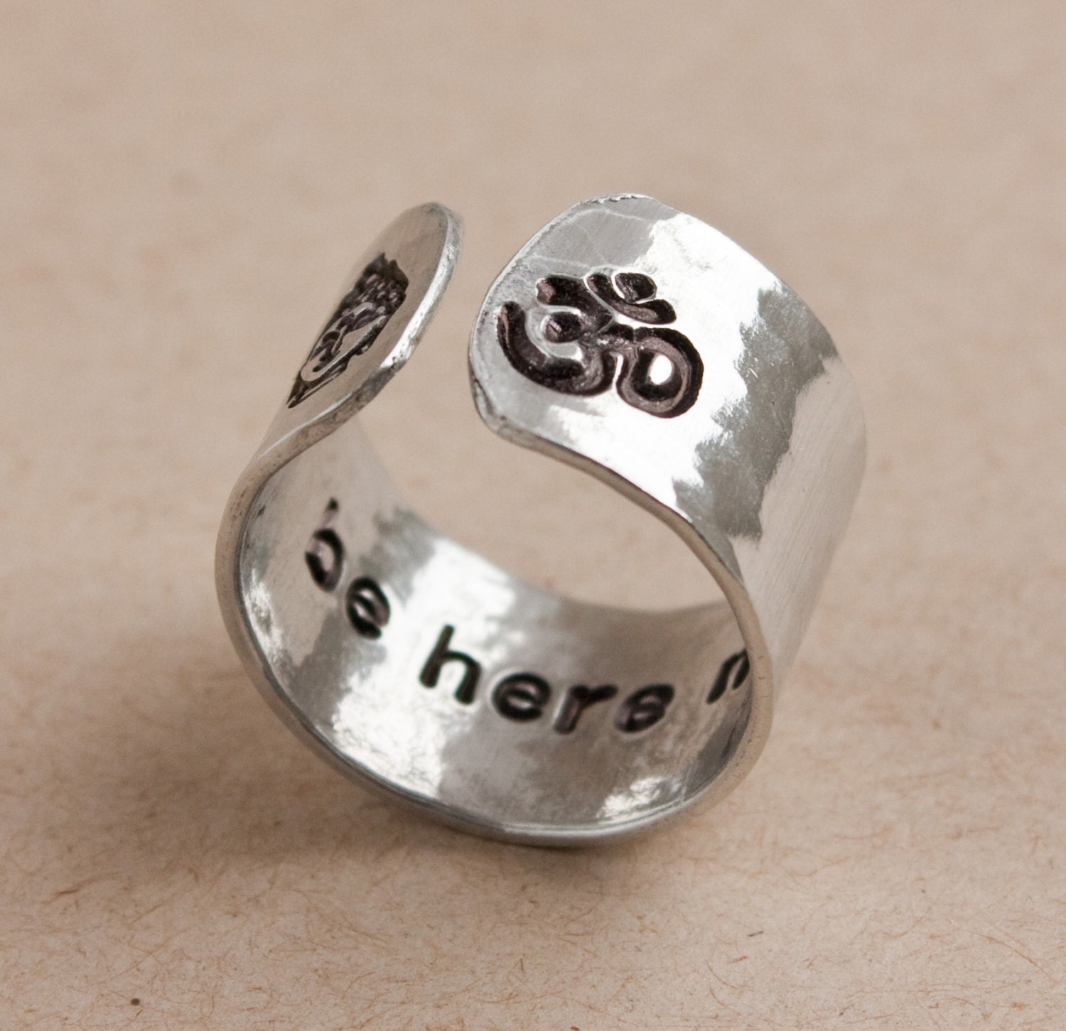 Be here now secret message ring yoga ring wideband by ZennedOut