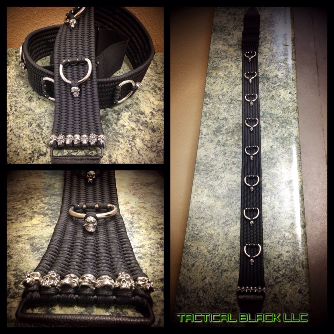 Paracord skull guitar strap custom made by TacticalBlackRDS