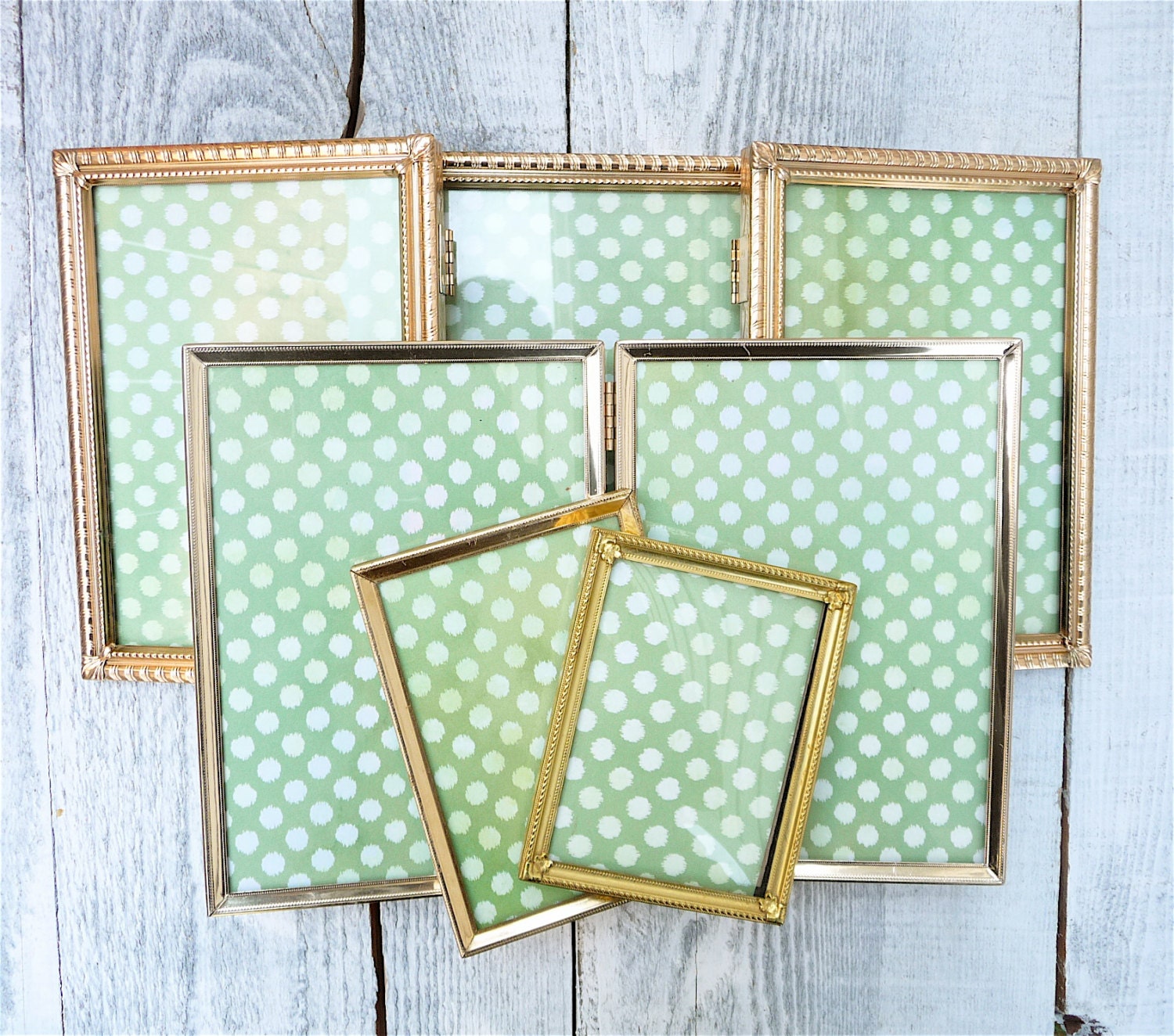 Thin Gold Metal Frames Vintage and Mid Century by HuckleberryVntg