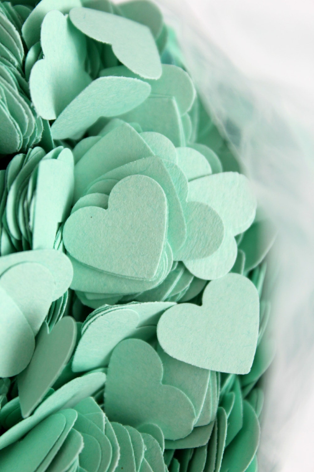 500 MINT GREEN Hearts Die cuts punches cardstock 5/8 inch -Scrapbook, cards, embellishment, confetti - FancifulChaos