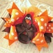 Fall Hair Bow--Thanksgiving Hair Bows--Thanksgiving Bows--Turkey Bow--Turkey Bows-Turkey Hair Bows--Turkey Hair Bow
