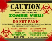 Zombie Virus Halloween Party Invitation - RiverBound