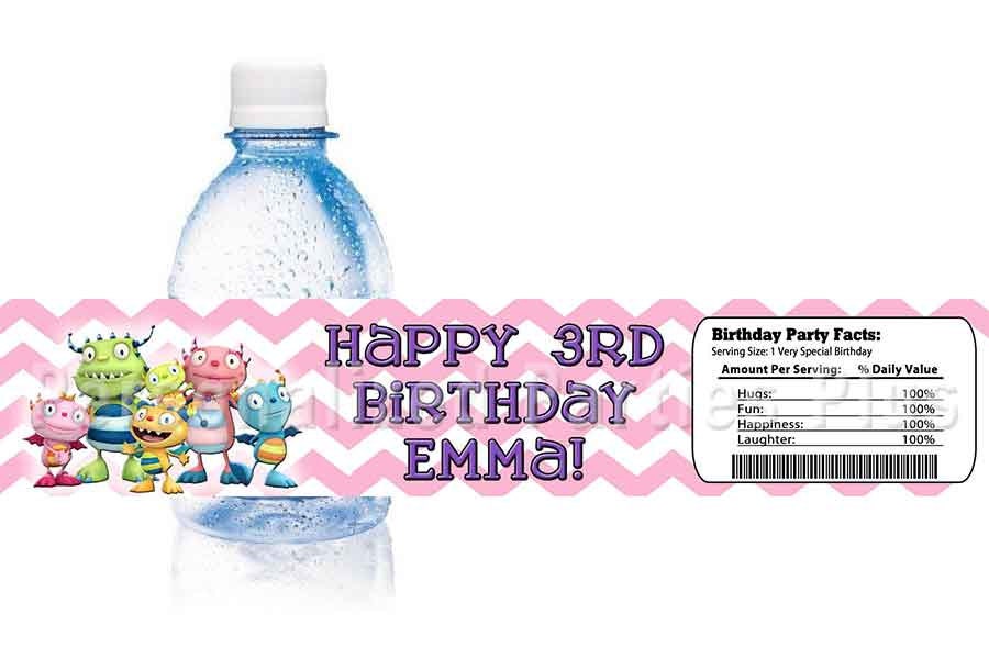Henry Hugglemonster chevron birthday water bottle labels - Printable Il_570xn