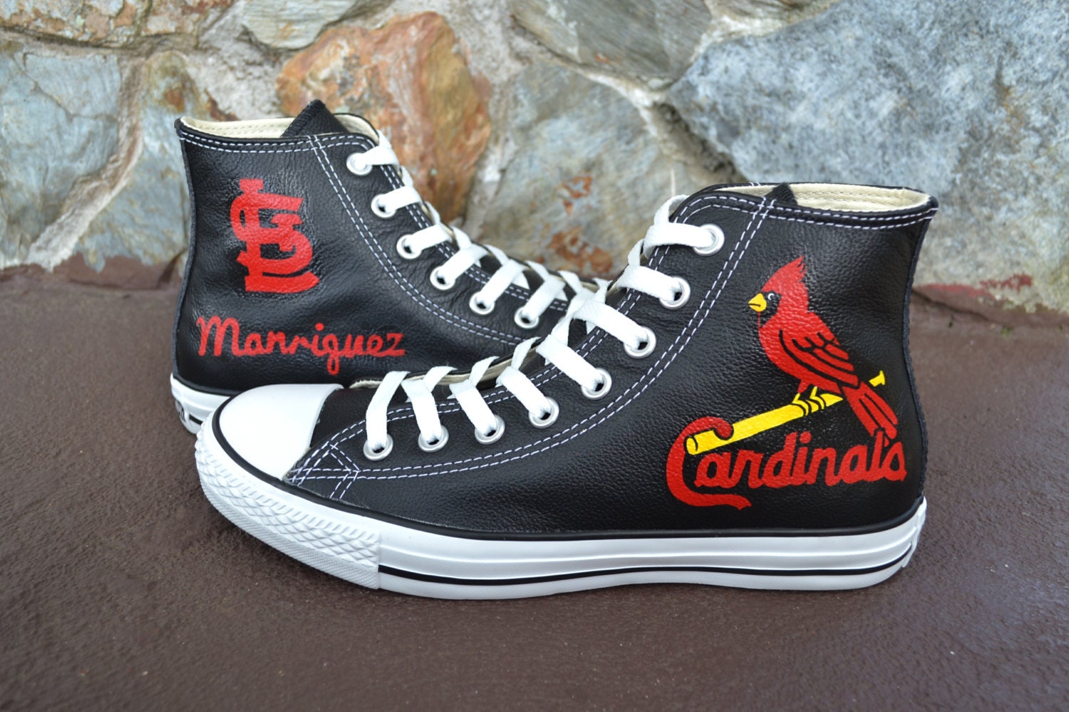Custom Men�s/Women�s St. Louis Cardinals Black by SoleCustoms Custom Men�s/Women�s St. Louis Cardinals Black by SoleCustoms