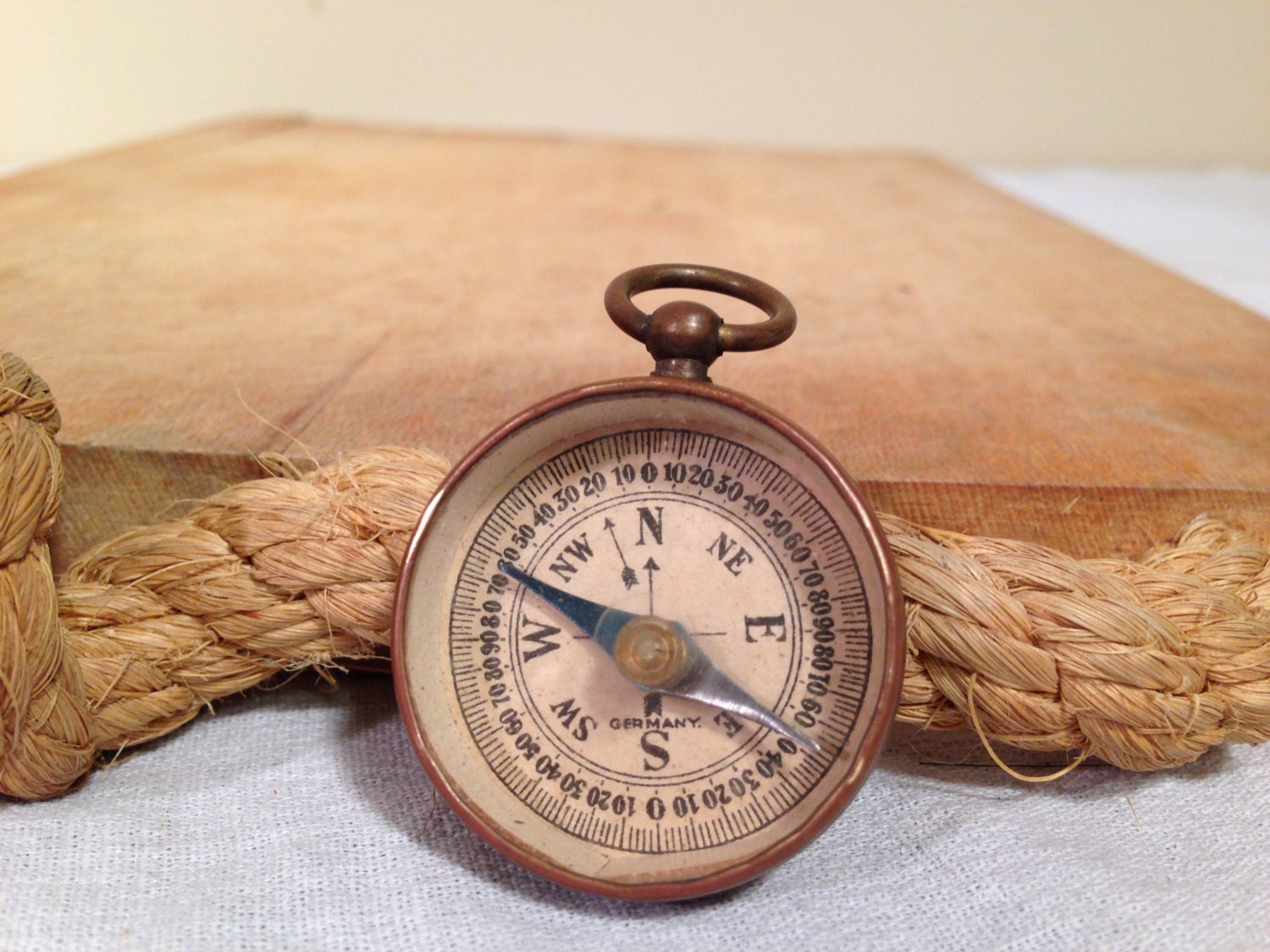 Vintage Brass Pocket Compass Made In Germany By Alottavintage 8124