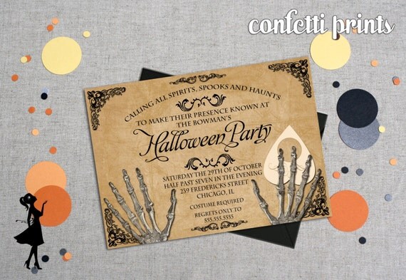 Halloween Party Invitation - CALLING ALL SPIRITS Printable Il_570xn