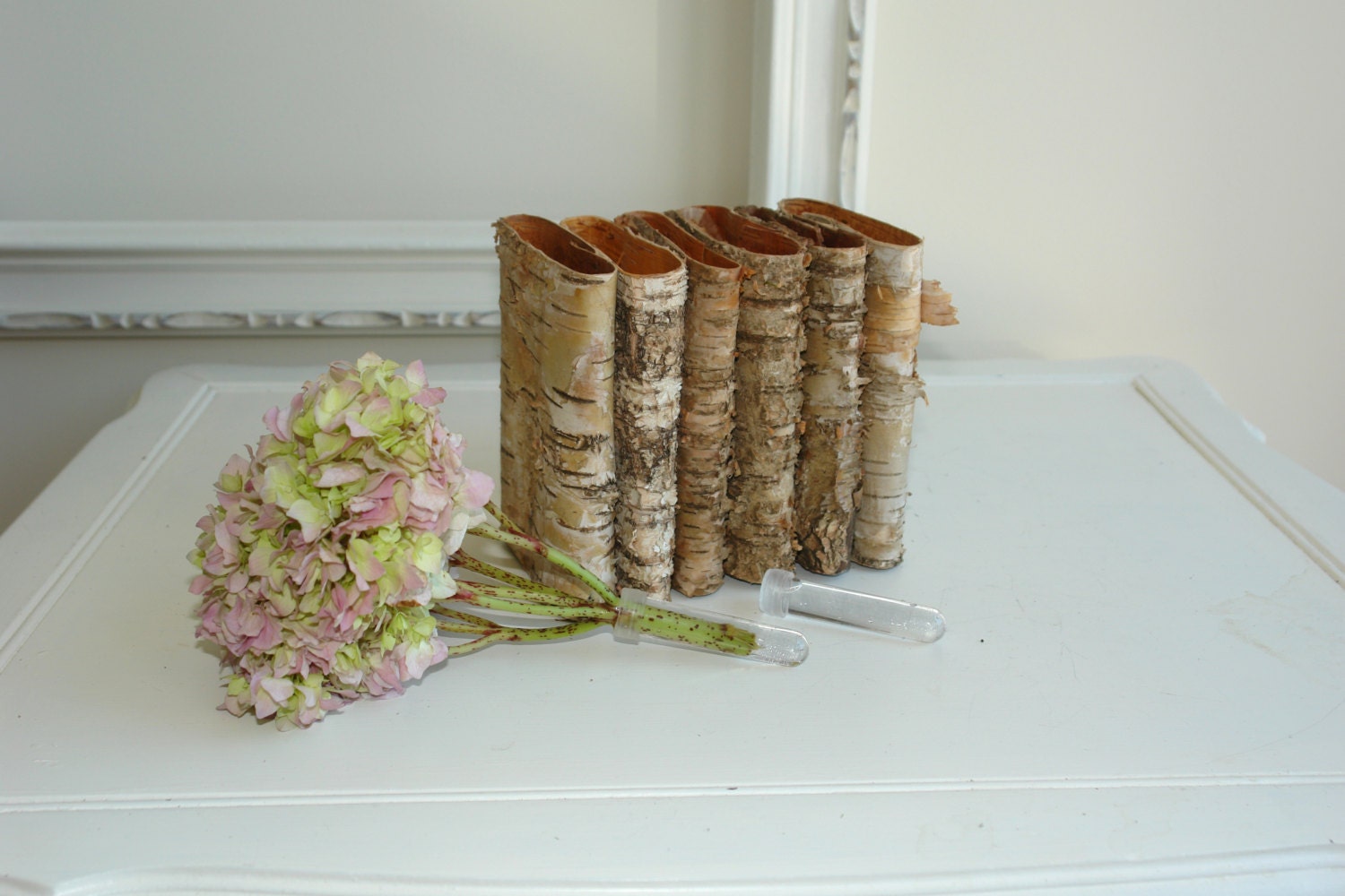 Birch Bark Wood Vases Wedding Table Decor Flower Pot Rustic