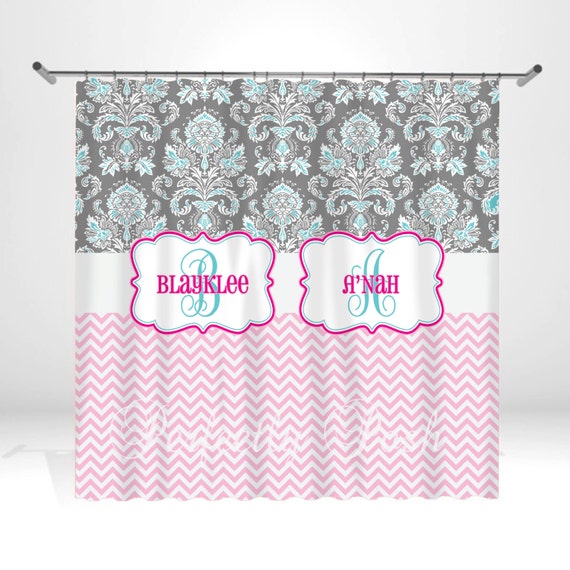 Personalized Damask Shower Curtain By Itsperfectlyposh On Etsy