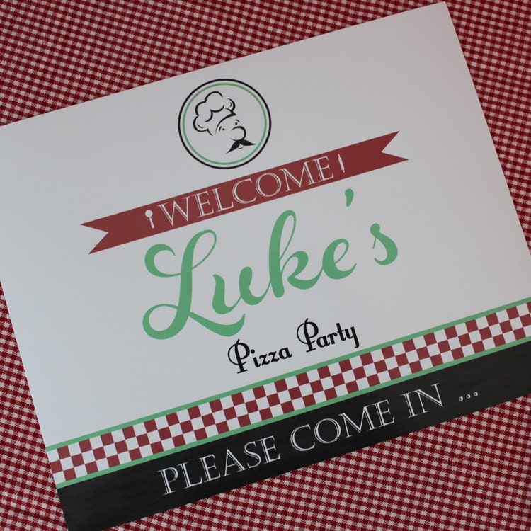 Pizza Party Printable Party Welcome Sign : Printable Party Designs by The Tiny Tiara Il_570xn