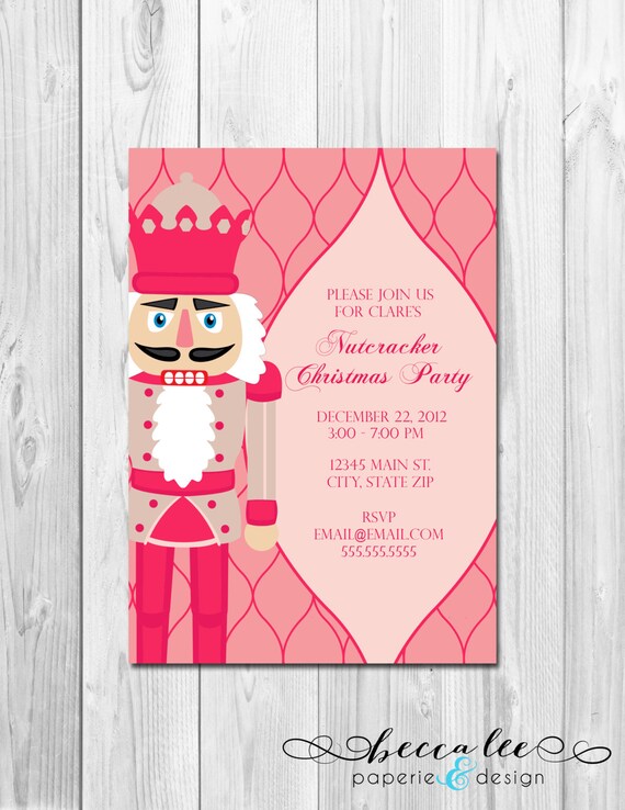 Holiday Party Invitation - Pink Nutcracker - DIY - Printable Il_570xn