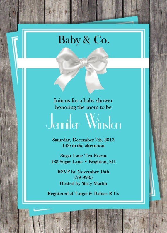 Tiffany & Co. Invitations Baby Shower DIY Customized Baby Shower Il_570xn