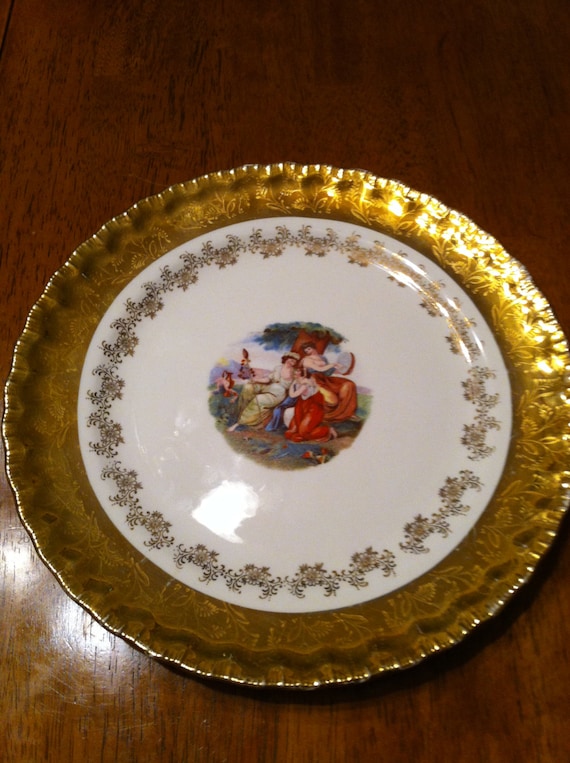 Items similar to Atlas Fine China 22 Karat Gold Edge Plate on Etsy