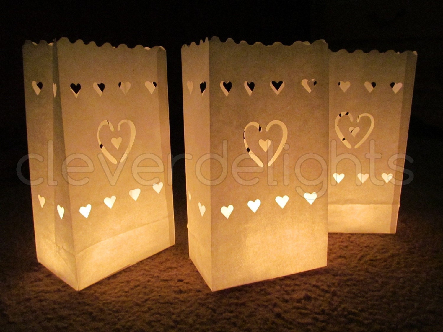 50 luminary bags white center heart design by cleverdelights 50 luminary bags white center heart design by cleverdelights