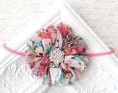 Chiffon Blossom Flower Headband, Shabby Chic Flower, Headband, Baby Headband, Newborn Headband, Photography Prop - CoraBloom Chiffon Blossom Flower Headband, Shabby Chic Flower, Headband, Baby Headband, Newborn Headband, Photography Prop - CoraBloom