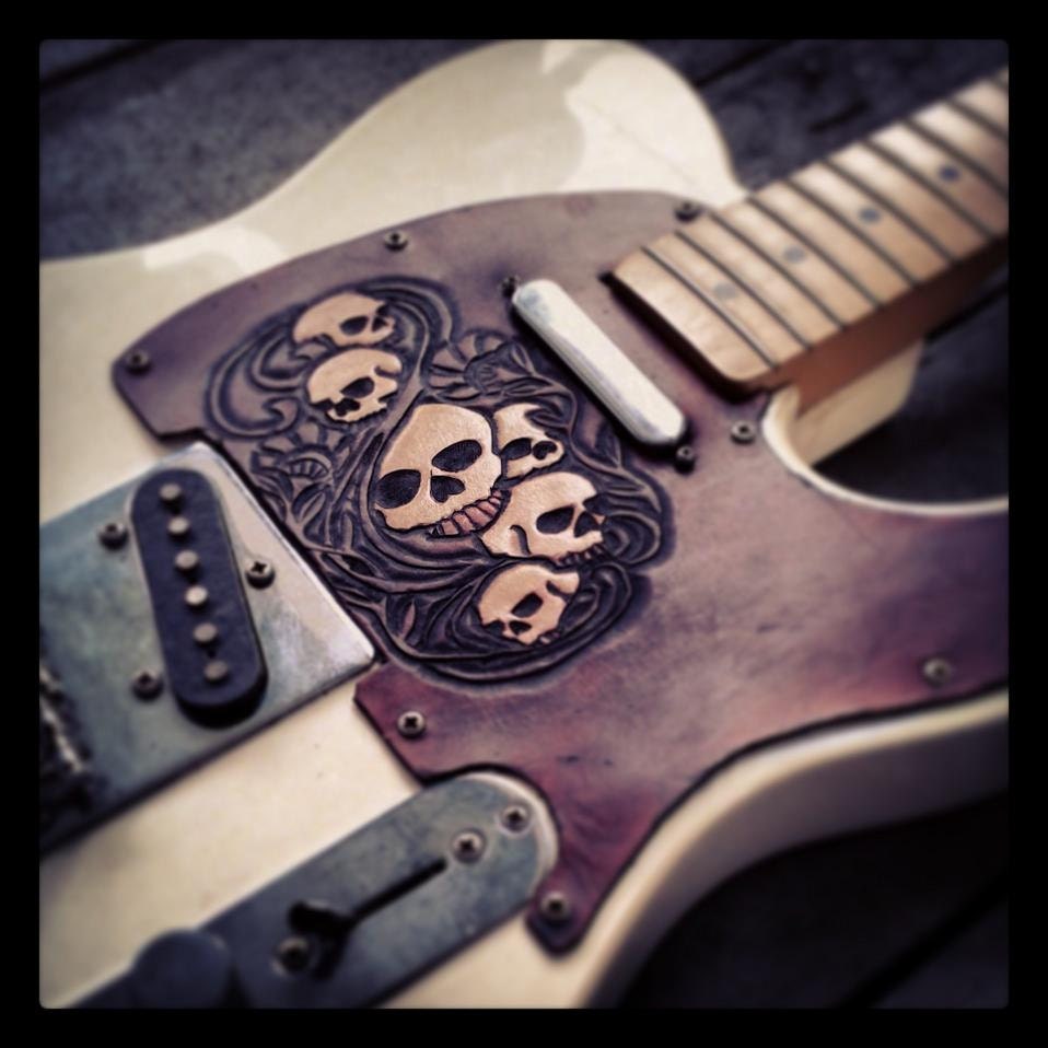 Fender Telecaster leather pickguard by MQLeather on Etsy