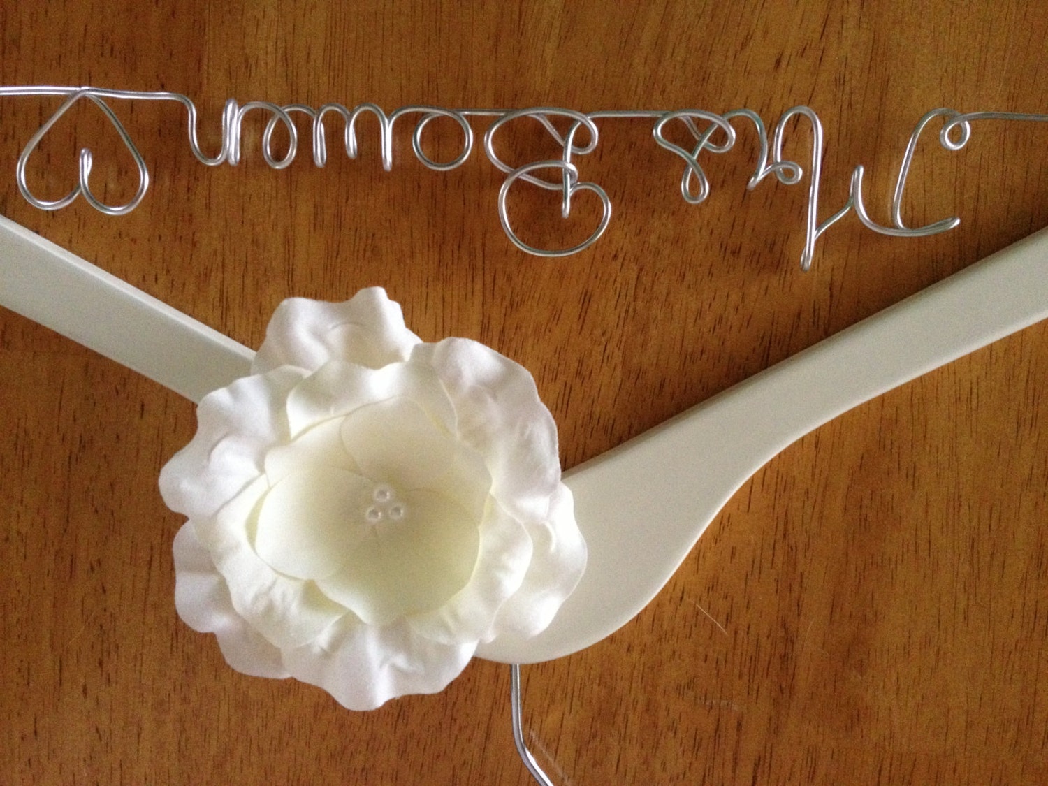 Personalized Bridal Dress Hanger, Wedding Hanger, Wire Name Hanger, Bride Hanger