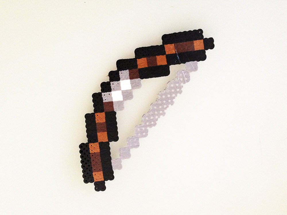 Minecraft Bow made with Perler Beads by on Etsy