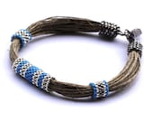 Cornflower blue, navy and nickel bracelet - Naryajewelry