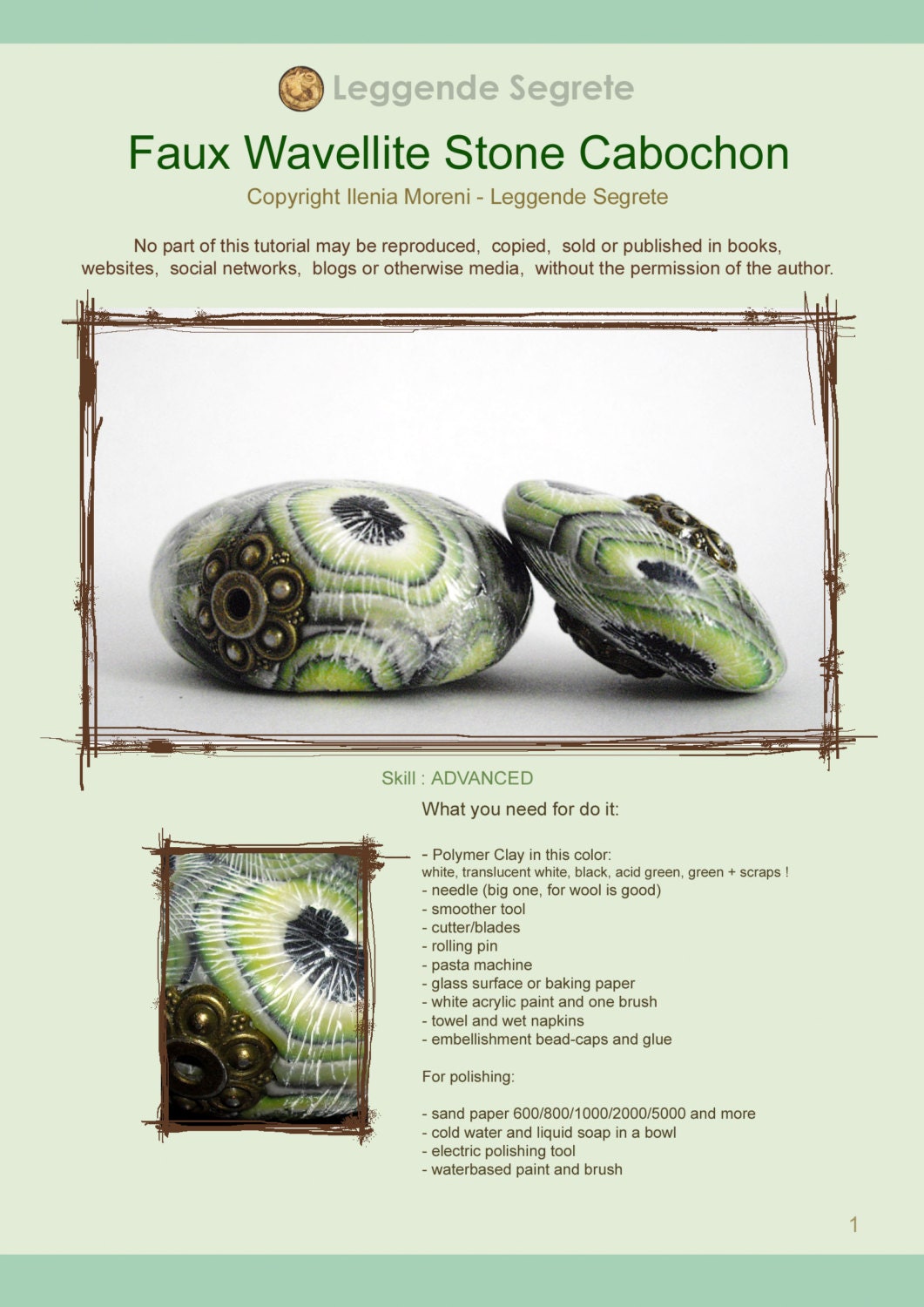 Polymer Clay Tutorial Faux Wavellite Stone by LeggendeSegrete