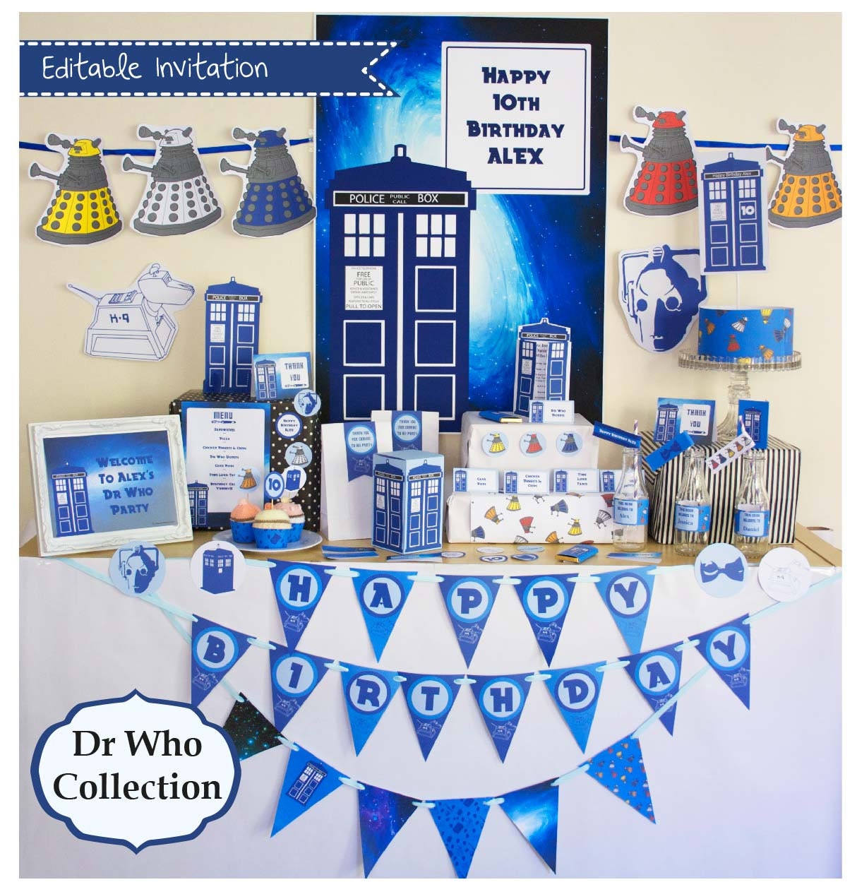 Dr Who Party Printable Mega Set - INSTANT DOWNLOAD - Dr Who Inspired Il_570xn