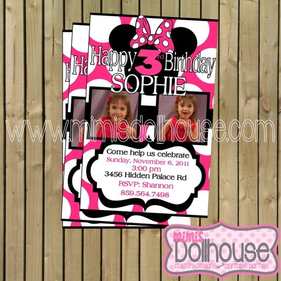 Minnie Mouse Birthday Invitation-Personalized-JPEG/PDF Il_570xn