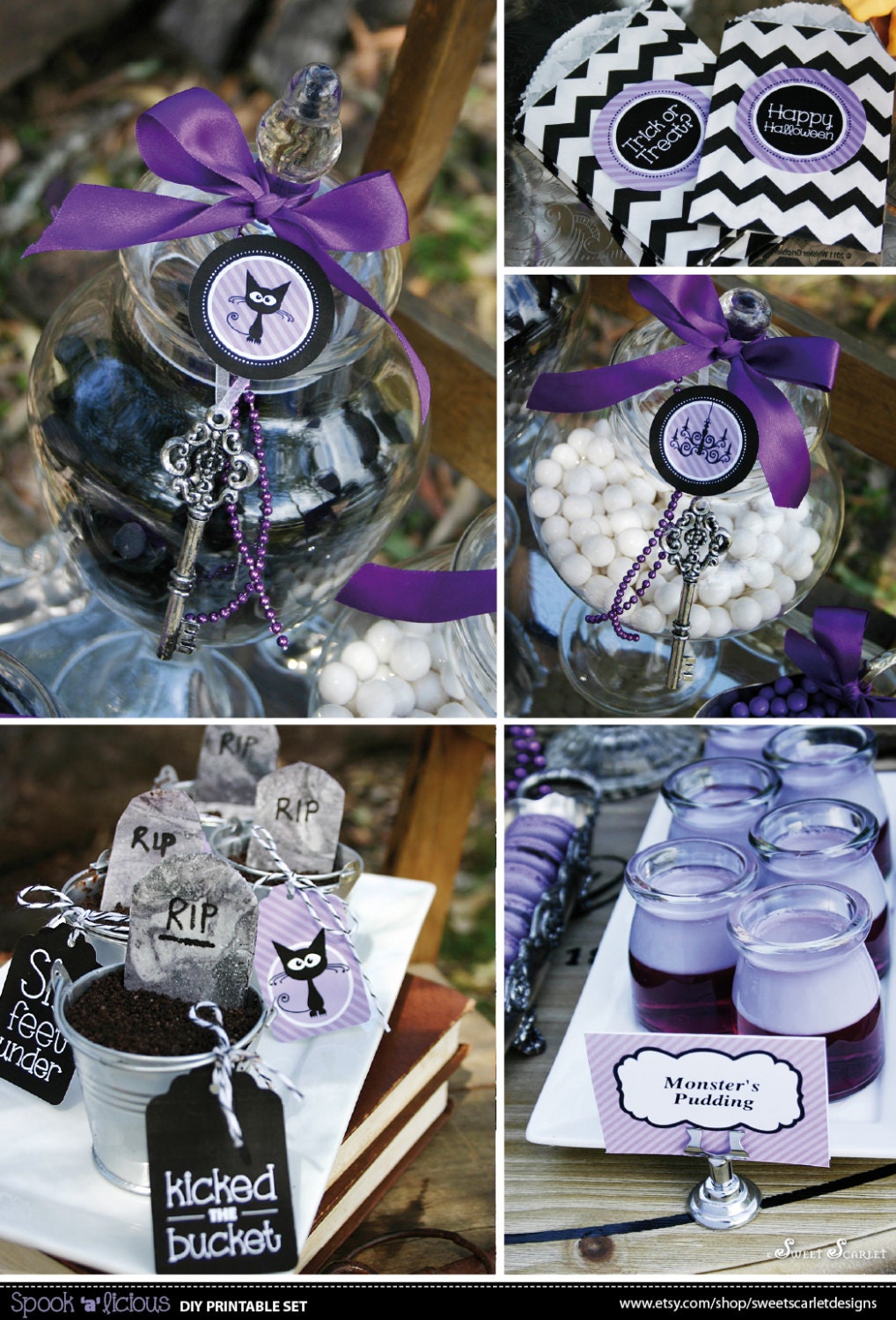 HALLOWEEN Printable Set - Cupcake Toppers, Party Bag Toppers, Bunting, Candy Wrappers and More Il_570xn