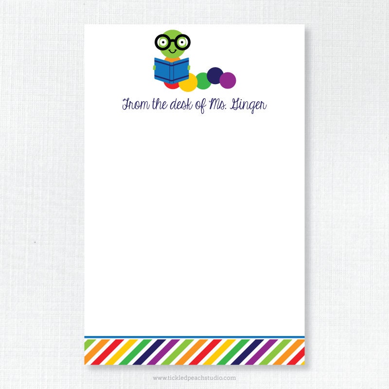 Teacher Worm Notepad - Personalized Il_570xn