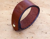 Leather wristband cuff-Brown - LarkPractical