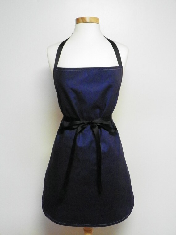 Navy Blue Apron Extra Wide Apron by GiftsFromTheMitten on Etsy