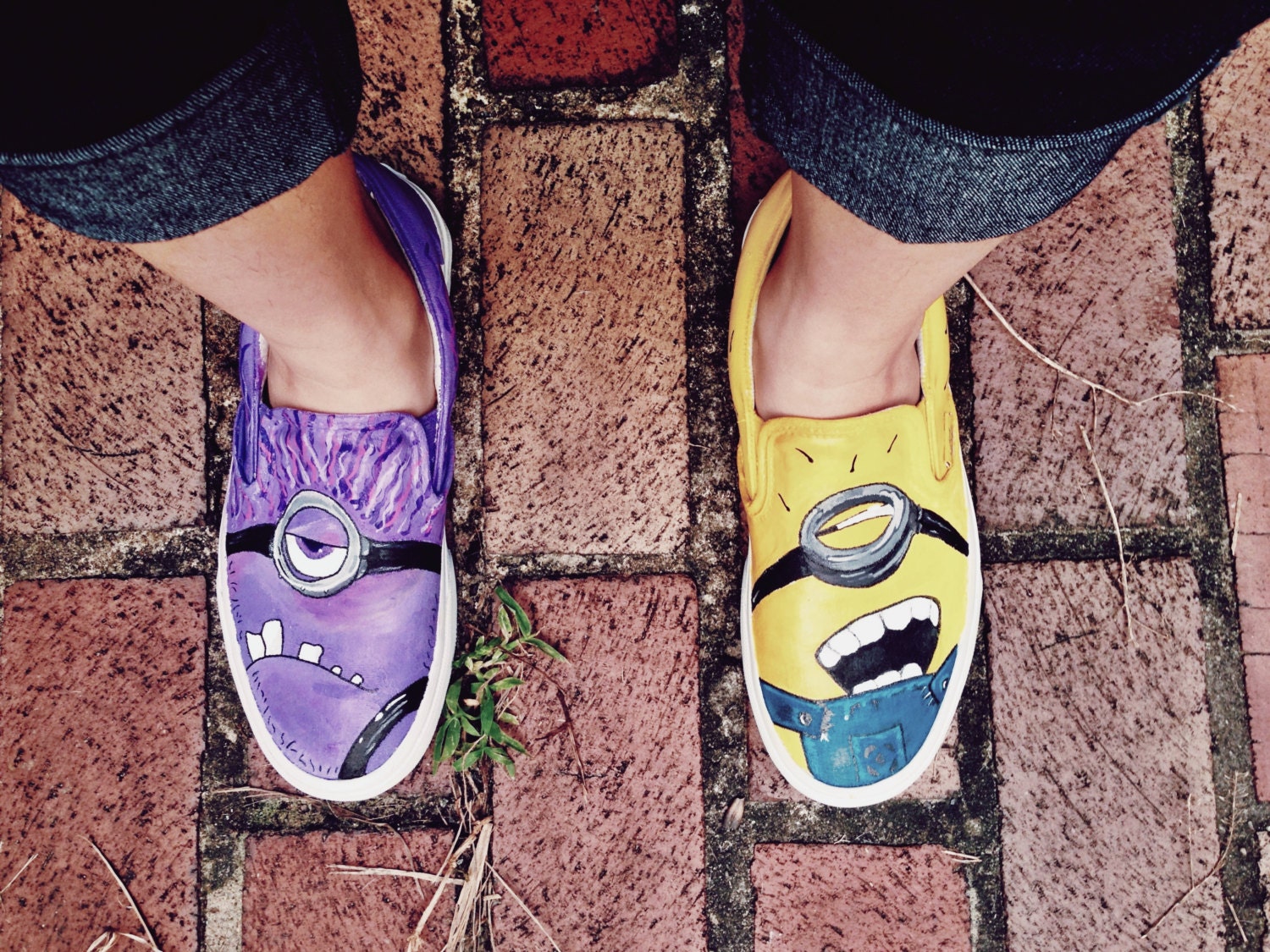 Custom Hand-Painted Despicable Me Minion Vans Shoes (Shoes NOT included)
