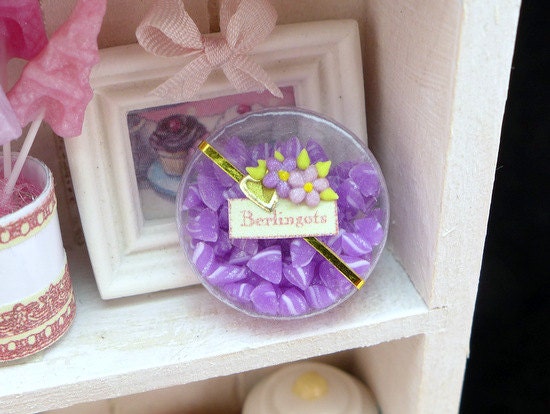 Berlingots à la Violette - Colourful French 'Violet' Candies - Miniature Dollhouse Food