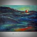 ORIGINAL Modern Abstract Oil Painting SUNRISE Art Colorful Turquoise Blue Sky - Inspirational Art on Canvas 40x28 by BenWill
