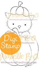 Instant Download Digital Stamp: Pumpkin Kitty