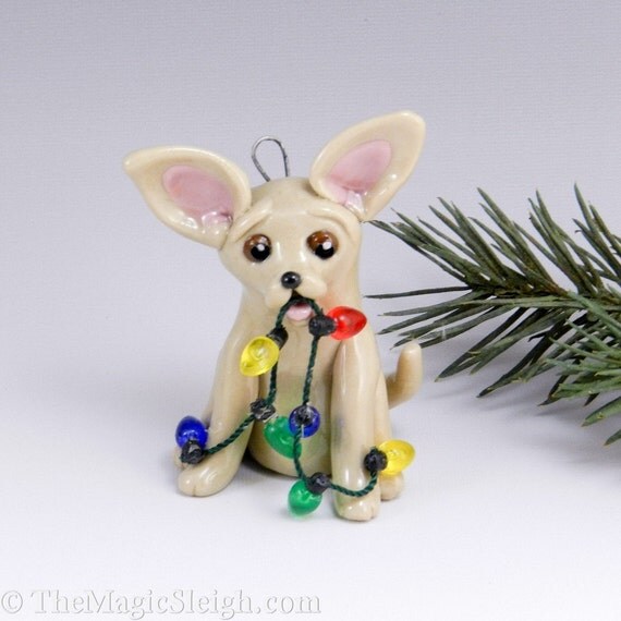 chihuahua fawn sable christmas ornament figurine by chihuahua fawn sable christmas ornament figurine by