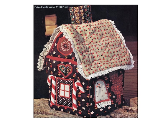 Gingerbread House Patchwork Sewing Kit Soft by allsfairyvintage