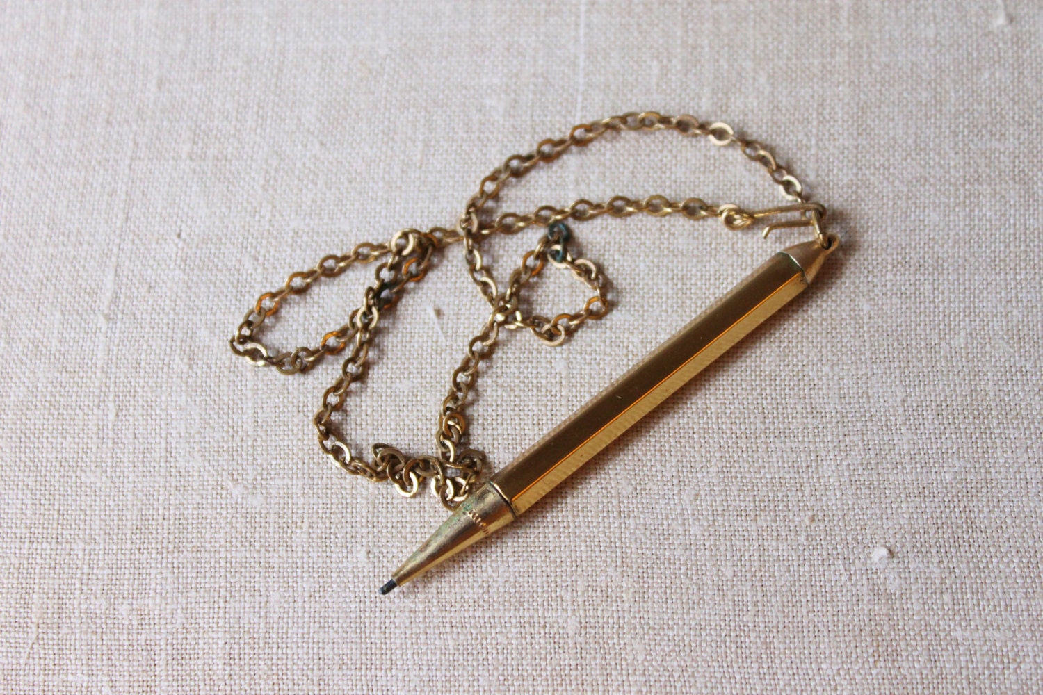 Vintage Pencil on a Chain / Gold Chain by TheVintageMistress