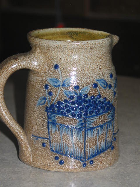 Items similar to Salmon Falls Dover NH stoneware saltglaze coobalt blue